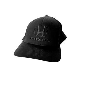 Honda Trucker Hat EUC Black Mesh Baseball Cap Adjustable Logo Unisex LG/XL